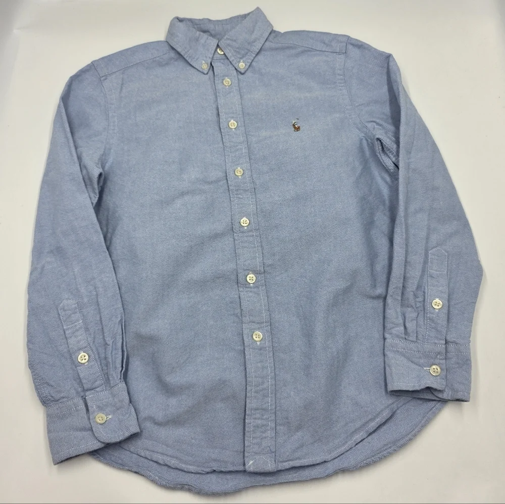 Ralph Lauren boys' blue oxford button down size M